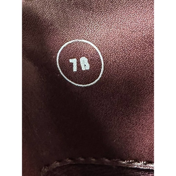 Earth Shoes Royal Ankle Boots Wine Red Ankle Zip Burnished Stacked Heel Size 7B - Picture 10 of 10